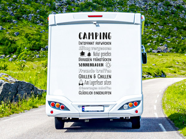 Camper Aufkleber Happy Glücklich Bus Wohnmobil Camping Sticker
