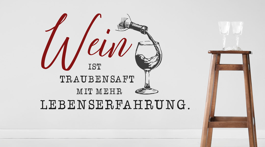 Wandtattoo Wein | Genießer für Weinfreunde Deko