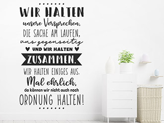 Wandtattoo Wir halten unsere Versprechen