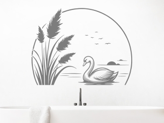 Wandtattoo Schwan im Schilf