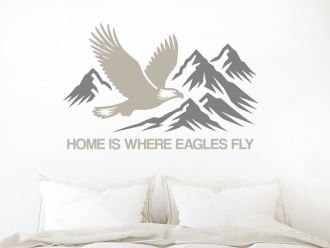 Wandtattoo Home is where eagles fly