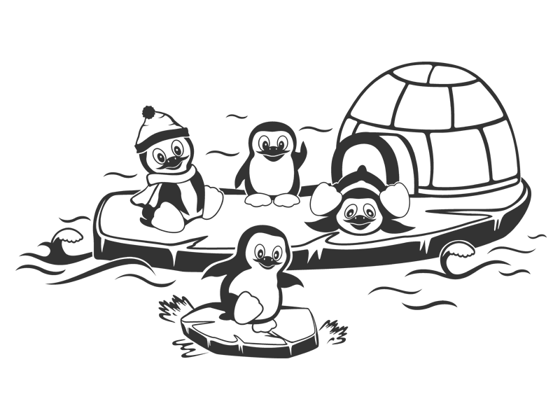 Kinderzimmer Bande fürs Pinguin Wandtattoo