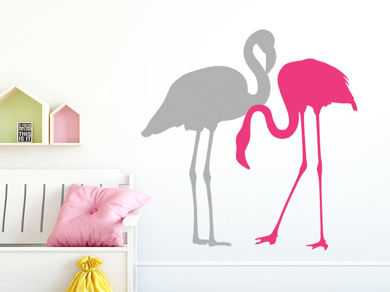 Wandtattoo Flamingos 2 Stück als Set