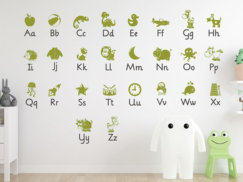 Kinderzimmer Alphabet Wandtattoo | lernen ABC