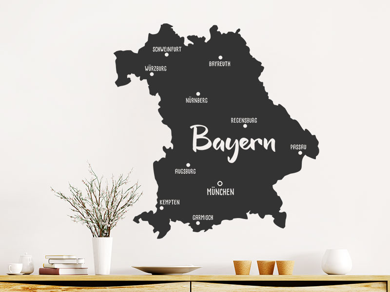 Wandtattoo Bayern Karte