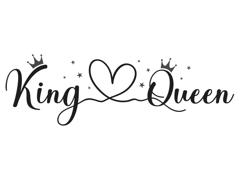 Wandtattoo King and Queen mit Herz