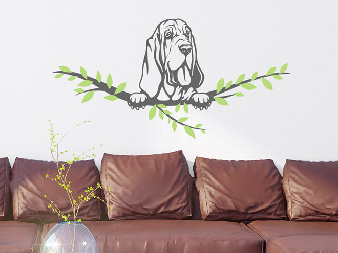 Wandtattoo Bluthund Hund | Wandtattoos.de