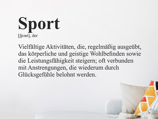 Wandtattoo Definition Sport - Wandtattoos.de