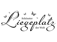 Wandtattoo Schönster Liegeplatz mit Schmetterlingen Motivansicht