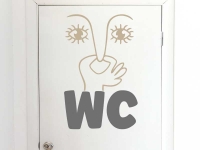 Wandtattoo WC Schild Gesicht