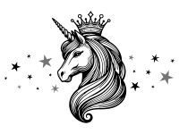 Wandtattoo Einhorn Prinzessin Motivansicht