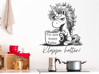 Wandtattoo Kaffee Einhorn