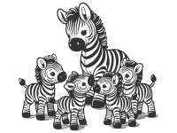 Wandtattoo Babyzebras Motivansicht