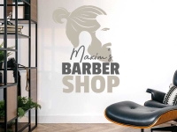 Wandtattoo Barbershop mit Wunschname