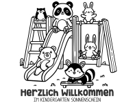 Wandtattoo Spielplatz Willkommen Motivansicht