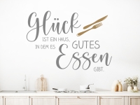 Wandtattoo Glück und gutes Essen