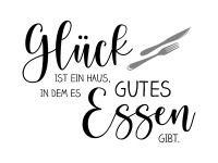 Wandtattoo Glück und gutes Essen Motivansicht