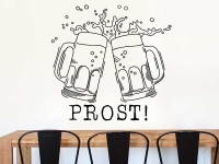 Wandtattoo Prost mit Biergläsern