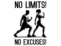 Wandtattoo No Limits No Excuses Motivansicht