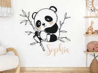 Wandtattoo Süßer Panda mit Wunschname