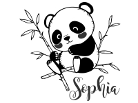 Wandtattoo Süßer Panda mit Wunschname Motivansicht