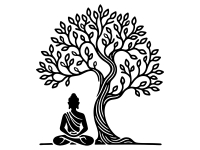 Wandtattoo Buddha Baum Design Motivansicht