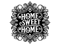 Wandtattoo Home Sweet Home Ornament Motivansicht