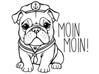 Wandtattoo Moin moin Bulldogge Motivansicht