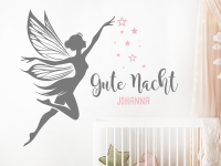 Wandtattoo Gute Nacht Fee mit Name