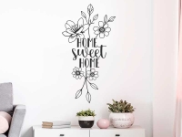 Wandtattoo Home sweet home mit Blumen