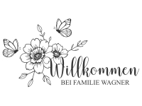 Wandtattoo Florales Willkommen mit Wunschname Motivansicht