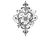 Wandtattoo Florales Herzornament Motivansicht