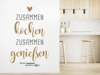 Wandtattoo Zusammen kochen und genießen