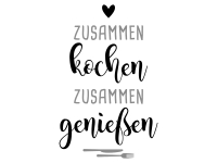 Wandtattoo Zusammen kochen und genießen Motivansicht