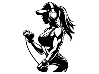 Wandtattoo Fitness Music Girl Motivansicht