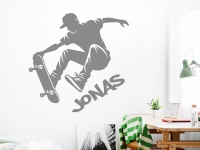 Wandtattoo Cooler Skater mit Name