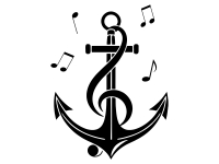 Wandtattoo Musik Anker mit Noten Motivansicht